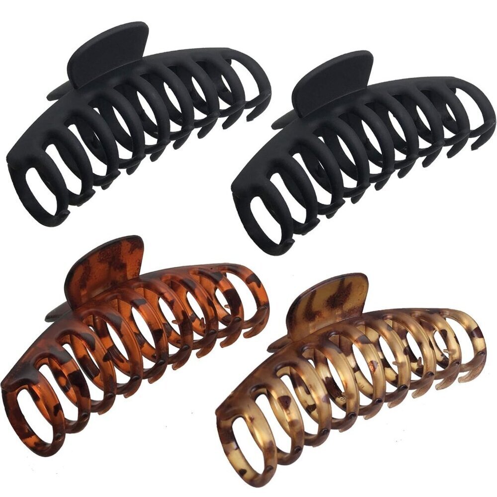 Large Hair Claw Clips for Women 4.3" Matte Leopard Jumbo Hair Clips Non-Slip Pon